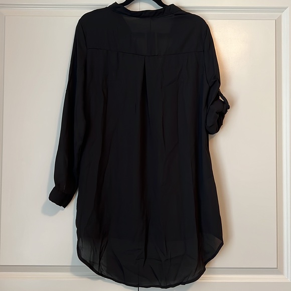 Ladies long black tunic with long sleeves convertible to 3/4 - Picture 4 of 4